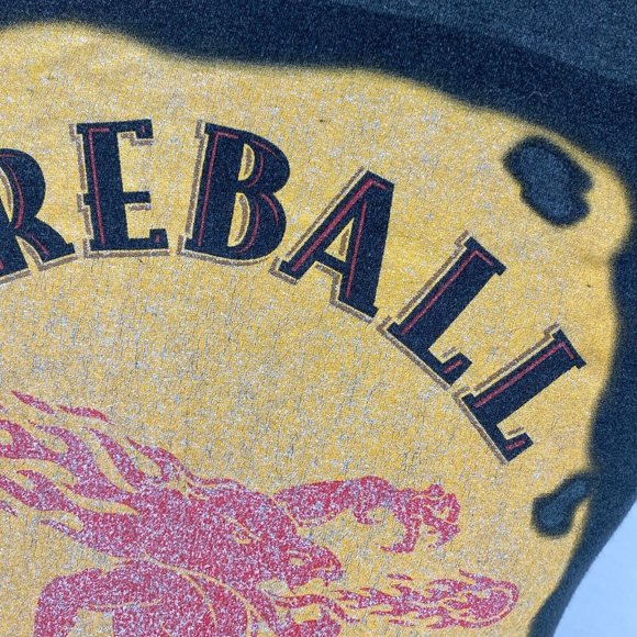 Fireball Cinnamon Whisky Bottle Label Graphic T-Shirt Size M Ripple Junction - Picture 4 of 12